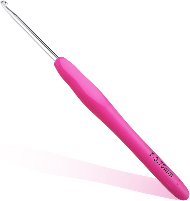 Gerute 3.75mm Crochet Hook, Ergonomic Crochet Hooks with Soft Rubber Handle and Smooth Glide Head - Lightweight Aluminum Needles for Beginners, Arthritis, Yarn Projects, Long Crafting Sessions (3.75 mm) - Image 1